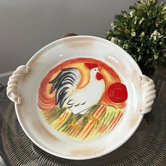 Fitz & Floyd Chanteclair Rooster Ceramic 15" Platter/Bowl - Picture 1 of 6